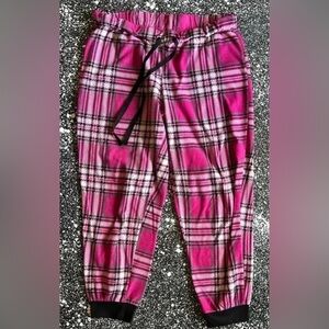 Pink Plaid Pajama Pants Sz M 8/10